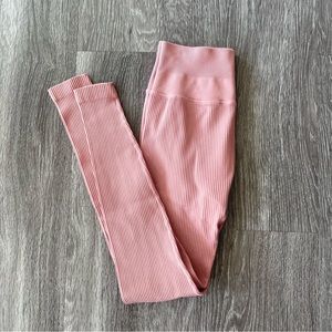 Spiritual Gangster Love Sculpt Light Pink Ribbed Leggings